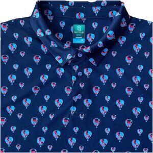 Pro Tour Men’s Golf Polo Size XXL Hot Air Balloon Moisture Wicking Blue Red